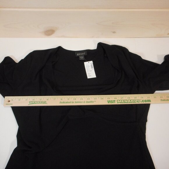 NWT Lane Bryant Womens Size 14/16 Black Top Surplice Deep V-neck 3/4 Sleeve - Picture 4 of 11
